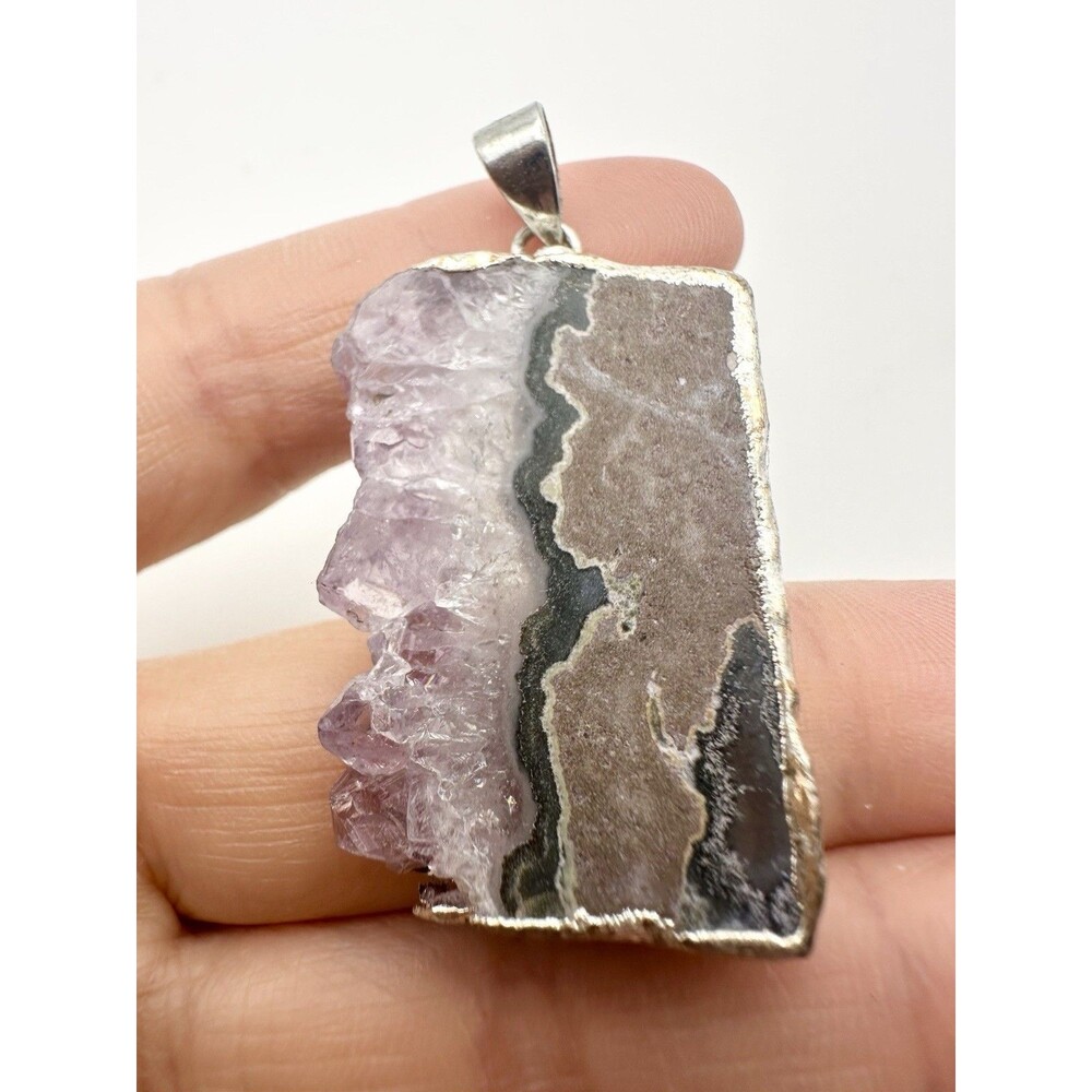 Amethyst Geode Slice Pendant